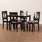 Baxton Studio Lenoir Gray Upholstered Espresso Finished Wood 5-Piece Dining Set 153-9400-8026 - alternate 4